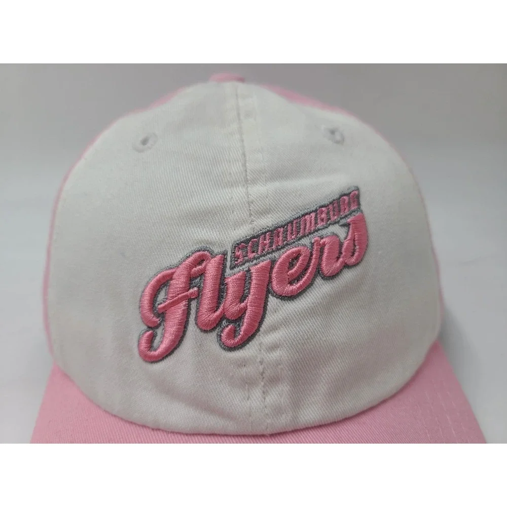 Youth Schaumburg Flyers‎ Zephyr Adjustable Hat Cap Northern League White Pink